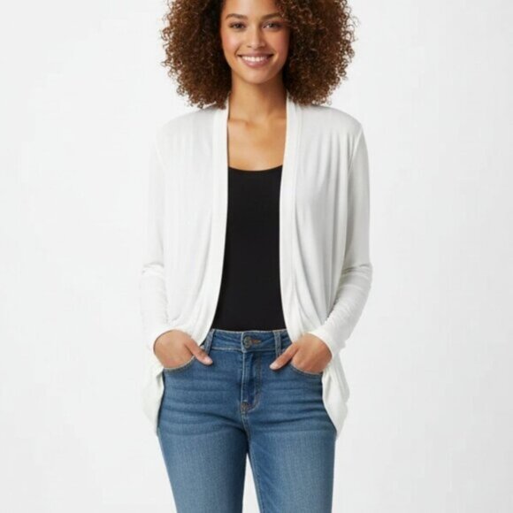 Aritzia Babaton Cardigan Sweater Dolman 3/4 Length Sleeve Button front Off White - Picture 1 of 10
